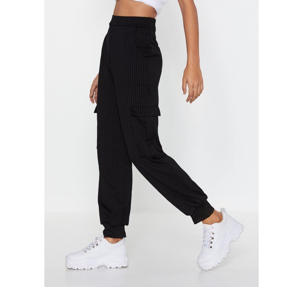 NASTY GAL RIB CARGO PANTS